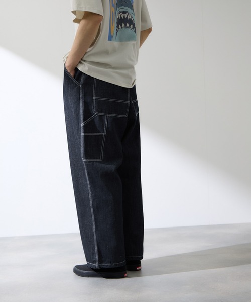 NAVY(ネイビー)の「NAVY デニムペインターパンツ 裾ドローコード(デニムパンツ・メンズ・ネイビー/ブルー系・S/M/L/XL)」の5枚目の写真
