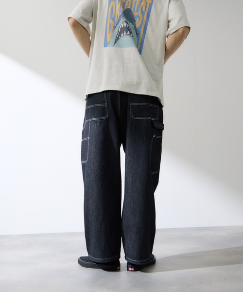 NAVY(ネイビー)の「NAVY デニムペインターパンツ 裾ドローコード(デニムパンツ・メンズ・ネイビー/ブルー系・S/M/L/XL)」の6枚目の写真