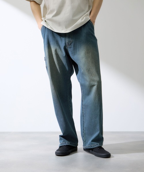 NAVY(ネイビー)の「NAVY デニムペインターパンツ 裾ドローコード(デニムパンツ・メンズ・ネイビー/ブルー系・S/M/L/XL)」の8枚目の写真