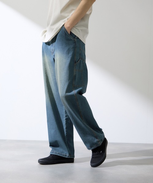NAVY(ネイビー)の「NAVY デニムペインターパンツ 裾ドローコード(デニムパンツ・メンズ・ネイビー/ブルー系・S/M/L/XL)」の9枚目の写真