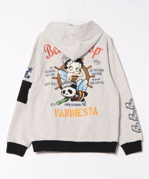 BETTY BOOP(ベティ・ブープ)の「BETTY BOOP×PANDIESTA Honey Bee マリンBETTY ZIPパーカー(M2)(パーカー・メンズ・ブラック/オートミール・XXL/XL/L/M)」の4枚目の写真