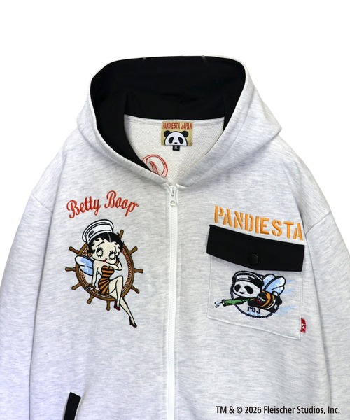 BETTY BOOP(ベティ・ブープ)の「BETTY BOOP×PANDIESTA Honey Bee マリンBETTY ZIPパーカー(M2)(パーカー・メンズ・ブラック/オートミール・XXL/XL/L/M)」の18枚目の写真