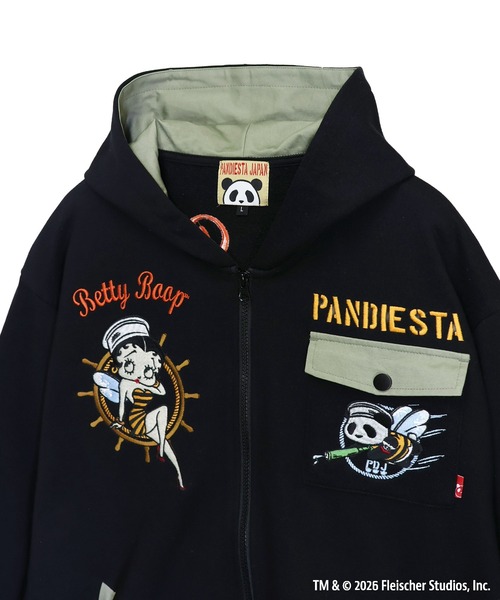 BETTY BOOP(ベティ・ブープ)の「BETTY BOOP×PANDIESTA Honey Bee マリンBETTY ZIPパーカー(M2)(パーカー・メンズ・ブラック/オートミール・XXL/XL/L/M)」の16枚目の写真