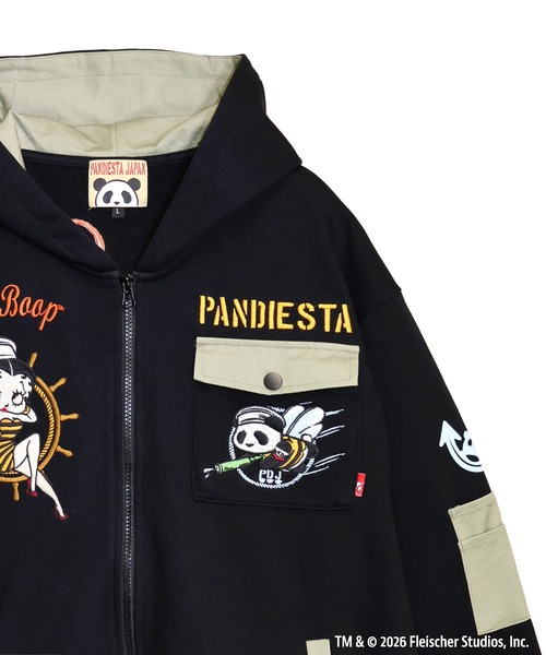 BETTY BOOP(ベティ・ブープ)の「BETTY BOOP×PANDIESTA Honey Bee マリンBETTY ZIPパーカー(M2)(パーカー・メンズ・ブラック/オートミール・XXL/XL/L/M)」の17枚目の写真