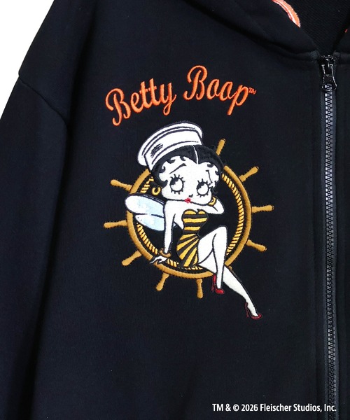 BETTY BOOP(ベティ・ブープ)の「BETTY BOOP×PANDIESTA Honey Bee マリンBETTY ZIPパーカー(M2)(パーカー・メンズ・ブラック/オートミール・XXL/XL/L/M)」の7枚目の写真