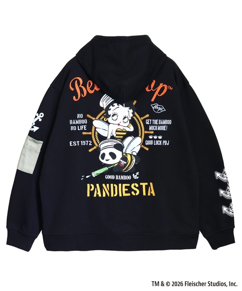 BETTY BOOP(ベティ・ブープ)の「BETTY BOOP×PANDIESTA Honey Bee マリンBETTY ZIPパーカー(M2)(パーカー・メンズ・ブラック/オートミール・XXL/XL/L/M)」の8枚目の写真