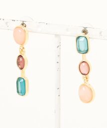 【Sonu jewelry（ソヌジュエリー）】マルチストーン調 ロングピアス son-pierce-65-4【RBTS】