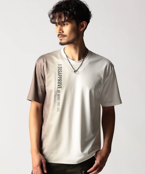 グラデーションストレッチポンチロゴTシャツ（Tシャツ/カットソー
