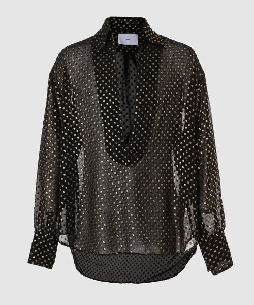SUGARHILL(シュガーヒル)の「TWINKLE SHEER SKIPPER SHIRT(シャツ/ブラウス・メンズ・ブラック・2)」の1枚目の写真