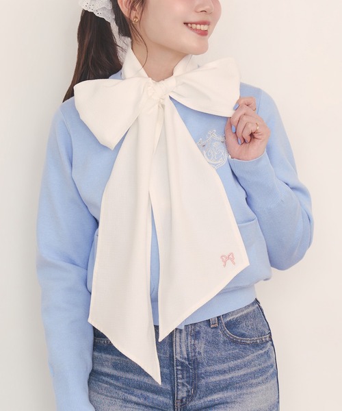 Cath Kidston(キャスキッドソン)の「ボウタイブラウス(シャツ/ブラウス・レディース・サックスブルー系/アイボリー/サックスブルー/ホワイト・FREE)」の2枚目の写真