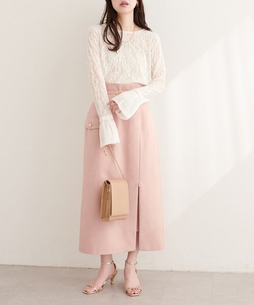 natural couture（ナチュラルクチュール）の「レースジャガードプルオーバー（Tシャツ/カットソー・レディース・ピンク/イエロー/ブラック/アイボリー・FREE）」の9枚目の写真