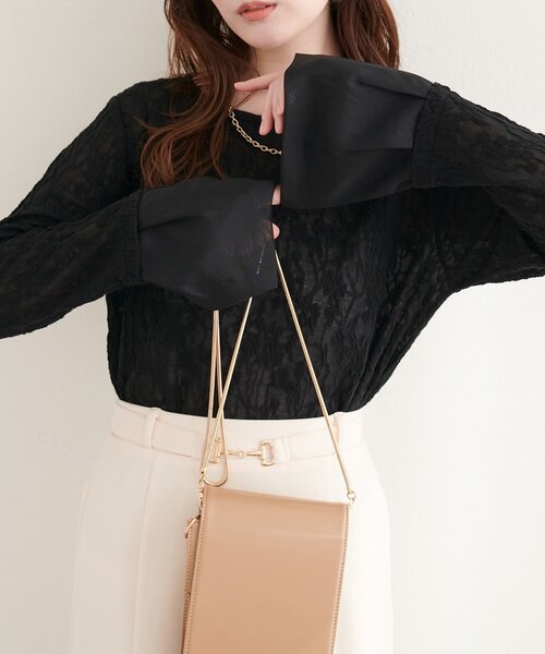 natural couture（ナチュラルクチュール）の「レースジャガードプルオーバー（Tシャツ/カットソー・レディース・ピンク/イエロー/ブラック/アイボリー・FREE）」の11枚目の写真