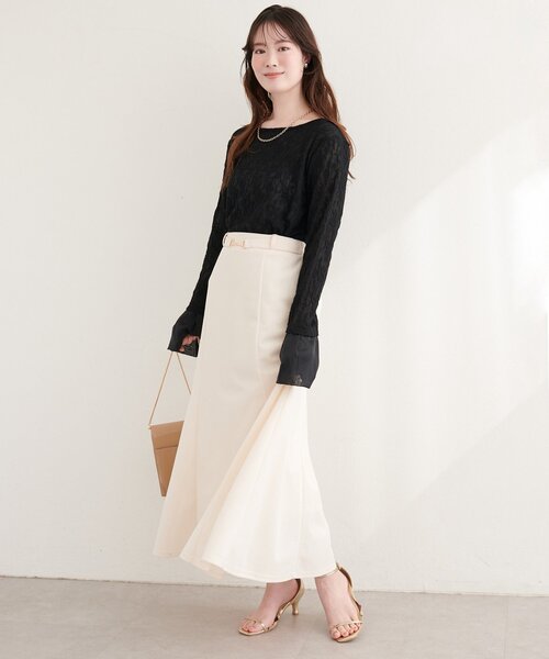 natural couture（ナチュラルクチュール）の「レースジャガードプルオーバー（Tシャツ/カットソー・レディース・ピンク/イエロー/ブラック/アイボリー・FREE）」の14枚目の写真