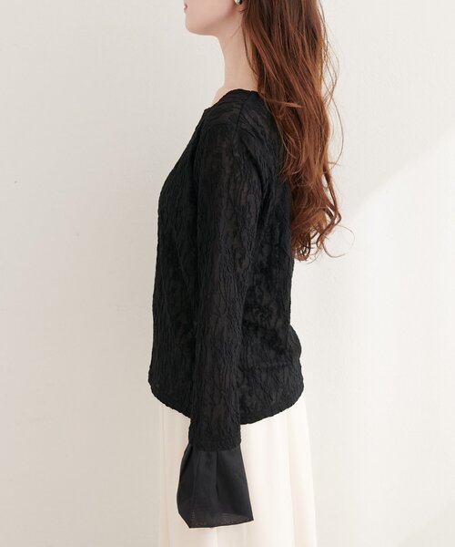 natural couture（ナチュラルクチュール）の「レースジャガードプルオーバー（Tシャツ/カットソー・レディース・ピンク/イエロー/ブラック/アイボリー・FREE）」の16枚目の写真