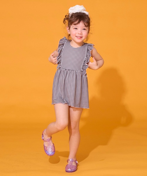 MARKEY'S(マーキーズ)の「【水着/UVカット】フリルワンピース(チェック柄)(水着・キッズ・レッド/ブラック・100/120/110/90/140/130)」の9枚目の写真