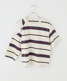 plage | 《一部店舗・WEB限定》TANC TOKYO / タンクトウキョウ PIQUET BORDER ASYM TEEシャツ(Tシャツ/カットソー)