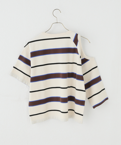 plage(プラージュ)の「《一部店舗・WEB限定》TANC TOKYO / タンクトウキョウ PIQUET BORDER ASYM TEEシャツ(Tシャツ/カットソー・レディース・アイボリー・FREE)」の2枚目の写真