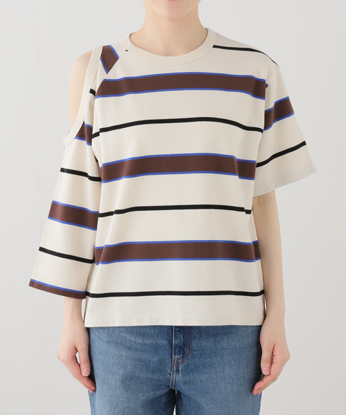 plage(プラージュ)の「《一部店舗・WEB限定》TANC TOKYO / タンクトウキョウ PIQUET BORDER ASYM TEEシャツ(Tシャツ/カットソー・レディース・アイボリー・FREE)」の8枚目の写真