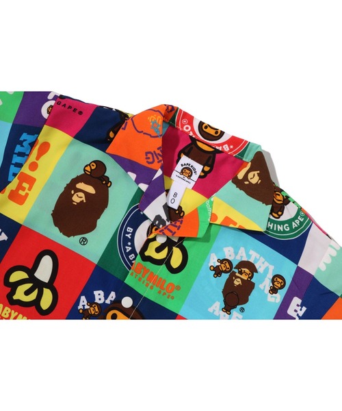 BABY MILO PATCHWORK OPEN COLLAR SHIRT ROMPERS（ロンパース）｜A