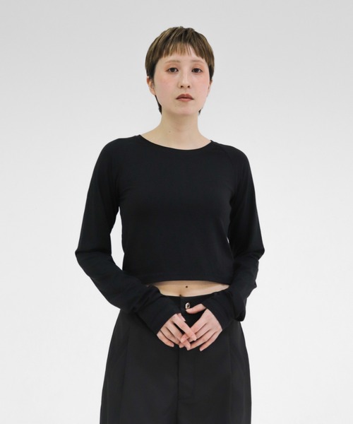 lit(リット)の「Compact Raglan Tops(Tシャツ/カットソー・レディース・ブラック/アイボリー/ブラウン・FREE)」の3枚目の写真