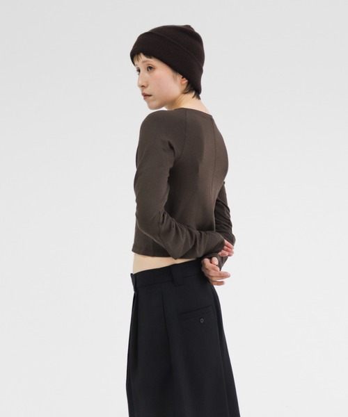 lit(リット)の「Compact Raglan Tops(Tシャツ/カットソー・レディース・ブラック/アイボリー/ブラウン・FREE)」の22枚目の写真