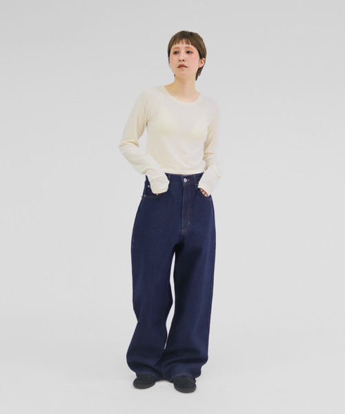 lit(リット)の「Compact Raglan Tops(Tシャツ/カットソー・レディース・ブラック/アイボリー/ブラウン・FREE)」の4枚目の写真