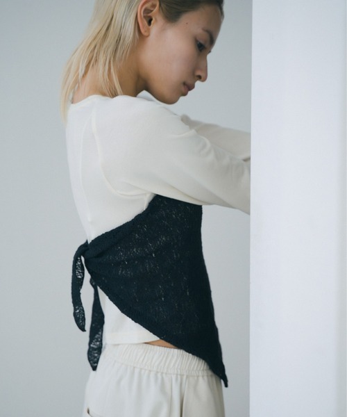 lit Compact Raglan Tops ブラック アイボリー Compact Raglan Tops（Tシャツ/カットソー）｜lit（リット）の