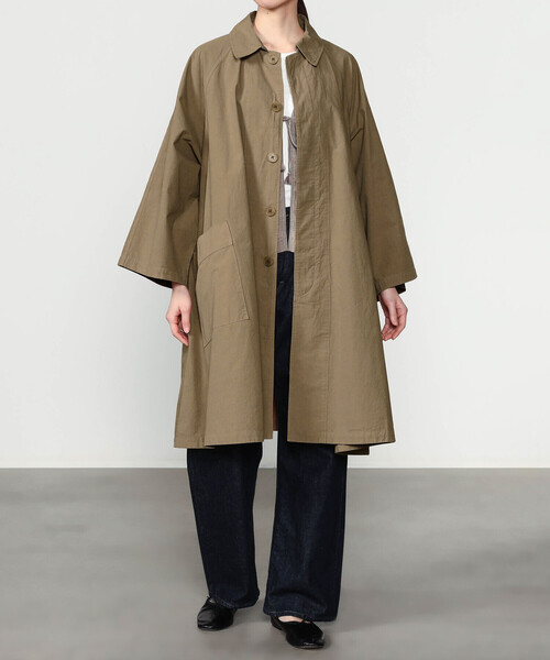 ORCIVAL（オーシバル）の「ORCIVAL | ガーメントダイ コットン Aライン ラグランコート WOMEN（ステンカラーコート・レディース・ベージュ系その他/ブラック系その他・1）」の16枚目の写真