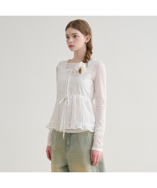 MICANE(ミケーネ)の「ハーパーヴィスティエ - ティーセットアップ(Tシャツ/カットソー・レディース・ブラック/アイボリー・MEDIUM/SMALL/X-LARGE/LARGE)」の2枚目の写真