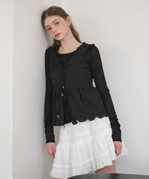 MICANE(ミケーネ)の「ハーパーヴィスティエ - ティーセットアップ(Tシャツ/カットソー・レディース・ブラック/アイボリー・MEDIUM/SMALL/X-LARGE/LARGE)」の8枚目の写真