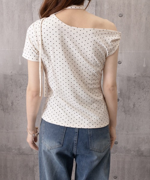 Miniministore(ミニミニストア)の「ドット柄tシャツオフショルダートップス夏(Tシャツ/カットソー・レディース・アイボリー/ピンク/ブラック・FREE)」の19枚目の写真