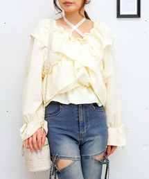 FUN（ファン）の「ストーンフリルブラウス（シャツ/ブラウス）」