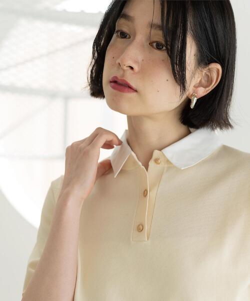 OPAQUE.CLIP(オペークドットクリップ)の「2WAY衿付きニット【洗濯機OK】(ニット/セーター・レディース・グレー/ネイビー/アイボリー・38/40/36/42)」の8枚目の写真