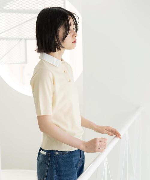 OPAQUE.CLIP(オペークドットクリップ)の「2WAY衿付きニット【洗濯機OK】(ニット/セーター・レディース・グレー/ネイビー/アイボリー・38/40/36/42)」の10枚目の写真