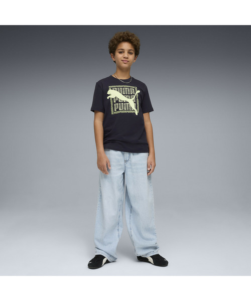 PUMA（プーマ）の「PUMA プーマ ボーイズ グラフィック キャット 半袖 Tシャツ B 120-160cm（Tシャツ/カットソー・キッズ・エメラルド/ブラック/ネイビー・160/150/140/120/130）」の5枚目の写真