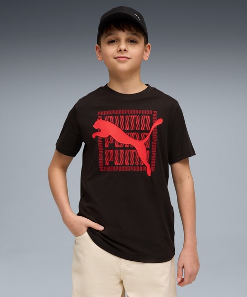 PUMA（プーマ）の「PUMA プーマ ボーイズ グラフィック キャット 半袖 Tシャツ B 120-160cm（Tシャツ/カットソー・キッズ・エメラルド/ブラック/ネイビー・160/150/140/120/130）」の2枚目の写真