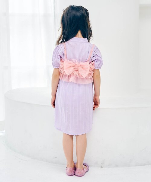 apres les cours（アプレレクール）の「【WEB限定】フリルビスチェ付きワンピース甚平（浴衣・キッズ・ラベンダー/イエロー・80/90/100/110/120/130）」の8枚目の写真