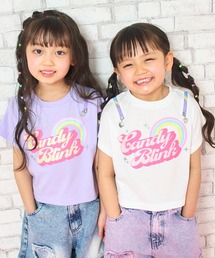 肩ジップ レインボー Tシャツ トップス