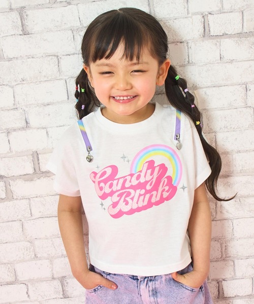 ANAP kids（アナップキッズ）の「肩ジップ レインボー Tシャツ トップス（Tシャツ/カットソー・キッズ・ホワイト/ブラック/ラベンダー・110/120/130）」の8枚目の写真