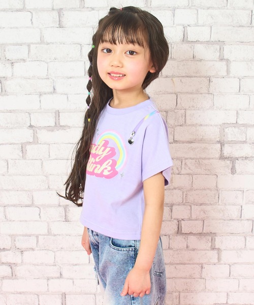 ANAP kids（アナップキッズ）の「肩ジップ レインボー Tシャツ トップス（Tシャツ/カットソー・キッズ・ホワイト/ブラック/ラベンダー・110/120/130）」の14枚目の写真