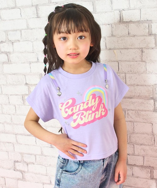 ANAP kids（アナップキッズ）の「肩ジップ レインボー Tシャツ トップス（Tシャツ/カットソー・キッズ・ホワイト/ブラック/ラベンダー・110/120/130）」の13枚目の写真