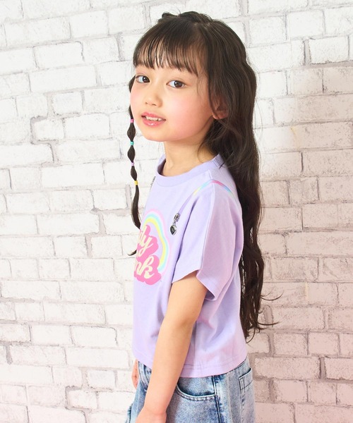 ANAP kids（アナップキッズ）の「肩ジップ レインボー Tシャツ トップス（Tシャツ/カットソー・キッズ・ホワイト/ブラック/ラベンダー・110/120/130）」の15枚目の写真