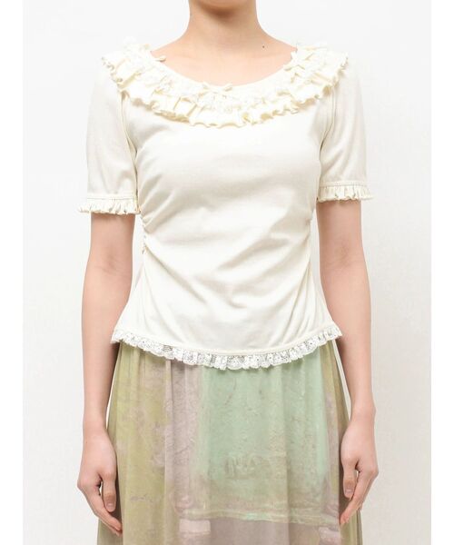 merry jenny(メリージェニー)の「romantic frill summer top(Tシャツ/カットソー・レディース・ネイビー/ピンク/アイボリー・FREE)」の20枚目の写真