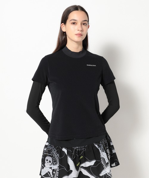 MARK & LONA（マークアンドロナ）の「Stela CoolTouch Mock Tee | WOMEN（Tシャツ/カットソー・レディース・ブラック/ホワイト・38）」の2枚目の写真