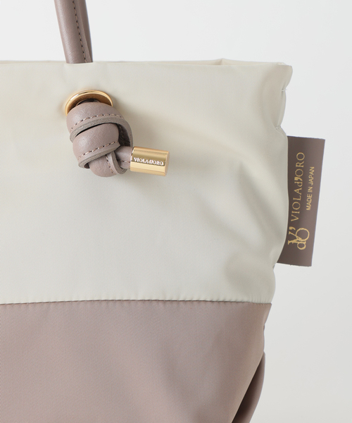 La TOTALITE（ラトータリテ）の「《WEB限定》VIOLAd’ORO / ヴィオラドーロ ナイロンコンビトート S（トートバッグ・レディース・ベージュ/ピンク・FREE）」の12枚目の写真