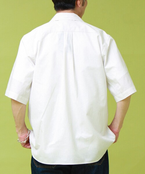 GEVACO(ゲバコ)の「【GEVACO/ゲバコ】レギュラーカラー半袖シャツ(シャツ/ブラウス・メンズ・ベージュ系その他/サックスブルー/オリーブ・L/M)」の6枚目の写真