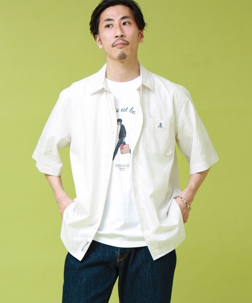 GEVACO(ゲバコ)の「【GEVACO/ゲバコ】レギュラーカラー半袖シャツ(シャツ/ブラウス・メンズ・ベージュ系その他/サックスブルー/オリーブ・L/M)」の7枚目の写真