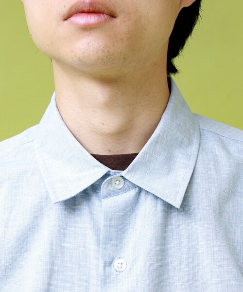 GEVACO(ゲバコ)の「【GEVACO/ゲバコ】レギュラーカラー半袖シャツ(シャツ/ブラウス・メンズ・ベージュ系その他/サックスブルー/オリーブ・L/M)」の11枚目の写真