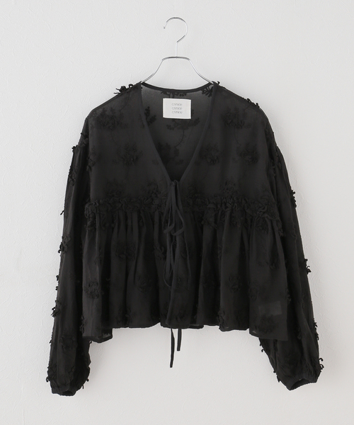 crinkle crinkle crinkle】 3D embroidery gather bolero（ブルゾン