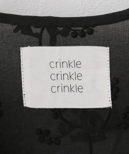 crinkle crinkle crinkle(クリンクルクリンクルクリンクル)の「【crinkle crinkle crinkle】 3D embroidery gather bolero(ブルゾン・レディース・ホワイト/ブラック・FREE)」の8枚目の写真